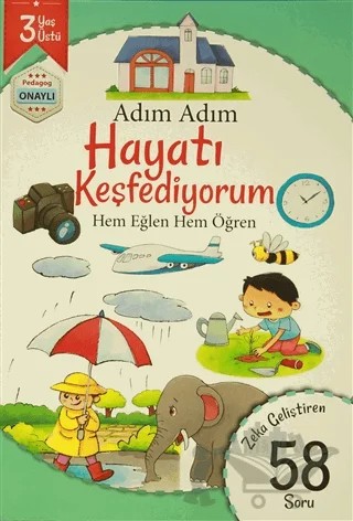Adım Adım Hayatı Keşfediyorum 3 Yaş - Zeka Geliştiren 58 Soru – Kolektif – Revzen Kitap kitap kapağı