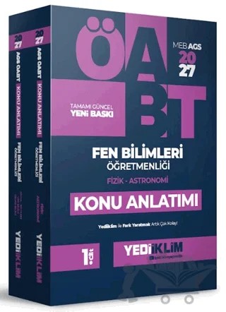 2027 MEB AGS ÖABT Fen Bilimleri Öğretmenliği Konu Anlatımı (2 Cilt) – Kolektif – Yediiklim Yayınları kitap kapağı