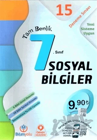 7. Sınıf Sosyal Bilgiler Tam Benlik 15 Deneme Sınavı – Kolektif – Bilimyolu Yayıncılık kitap kapağı