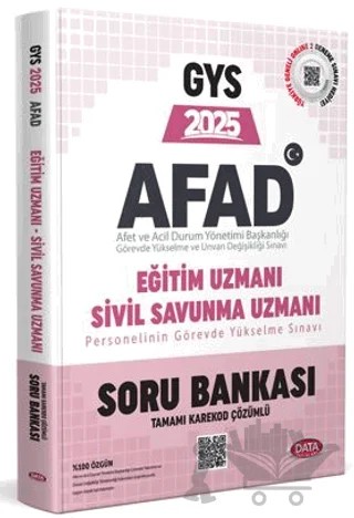 AFAD Eğitim Uzmanı İle Sivil Savunma Uzmanı GYS Soru Bankası - Karekod Çözümlü – Kollektif – Data Yayınları kitap kapağı
