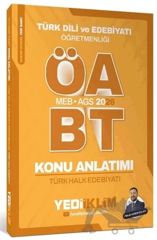 2026 ÖABT MEB-AGS Türk Dili ve Edebiyatı Türk Halk Edebiyatı Konu Anlatımı – Faruk Karaaslan – Yediiklim Yayınları kitap kapağı