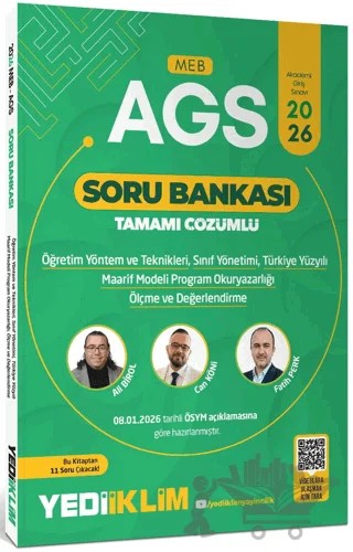 2026 MEB AGS ÖYT Sınıf Yönetimi TYMM Program Okuryazarlığı Ölçme ve Değerlendirme Tamamı Çözümlü Soru Bankası – Can Köni, Ali Birol, Fatih Perk – Yediiklim Yayınları kitap kapağı