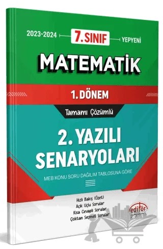 7. Sınıf Matematik 1. Dönem Ortak Sınavı 2. Yazılı Senaryoları Tamamı Çözümlü – Kolektif – Editör Yayınevi kitap kapağı