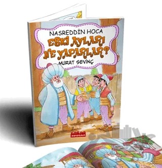 Nasrettin Hoca Eski Ayları Ne Yaparlar? (Renkli Resimli) – Murat Sevinç – Bordo Ressam kitap kapağı