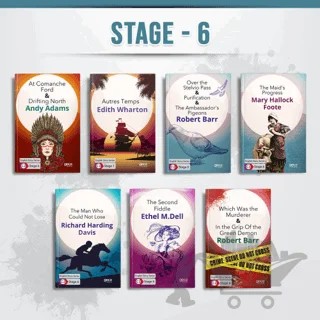 İngilizce Hikaye Kitabı Seti Stage - 6 (7 Kitap) – Andy Adams, Edith Wharton, Robert Barr, Mary Hallock Foote, Richard Harding Davis, Ethel M. Dell – Gece Kitaplığı kitap kapağı
