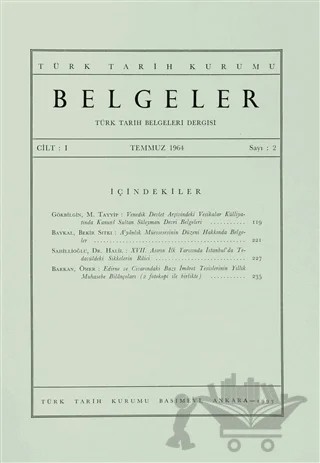 Türk Tarih Belgeleri Dergisi Sayı: 2 Cilt: 1 – Türk Tarih Kurumu Yayınları kitap kapağı