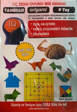 Üç Zeka Oyunu - Tangram, Origami, 9 Taş – Kolektif – Zekiçocuk Eğitici Kitaplar kitap kapağı