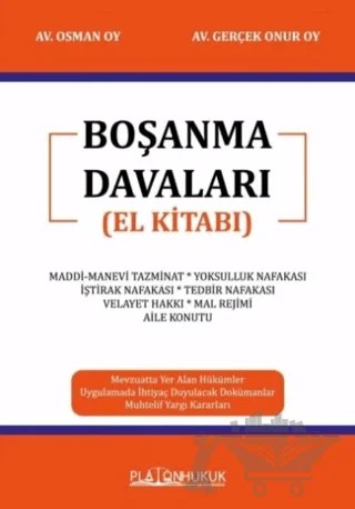 Boşanma Davaları El Kitabı – Gerçek Onur Oy, Osman Oy – Platon Hukuk kitap kapağı