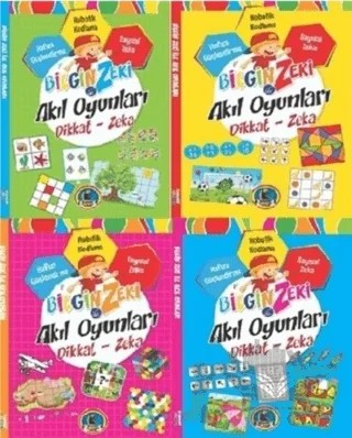 Bilgin Zeki ile Akıl Oyunları Dikkat Zeka - 4 Kitap Takım – Kolektif – Karatay Çocuk kitap kapağı