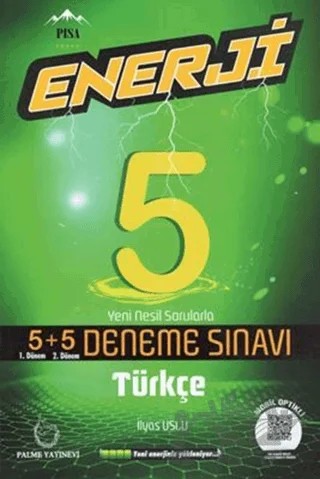 Palme 5. Sınıf Enerji Türkçe 5+5 Deneme Sınavı – İlyas Uslu – Palme Yayınları kitap kapağı