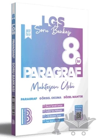 8. Sınıf LGS Muhteşem Üçlü Paragraf Soru Bankası – Kolektif – Benim Hocam Yayınları kitap kapağı