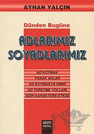 Adlarımız Soyadlarımız – Ayhan Yalçın – Geçit Kitabevi kitap kapağı