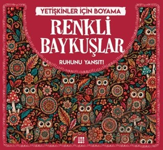 Renkli Baykuşlar & Yetişkinler için Boyama – Ecem Sabır – Dokuz Yayınları kitap kapağı