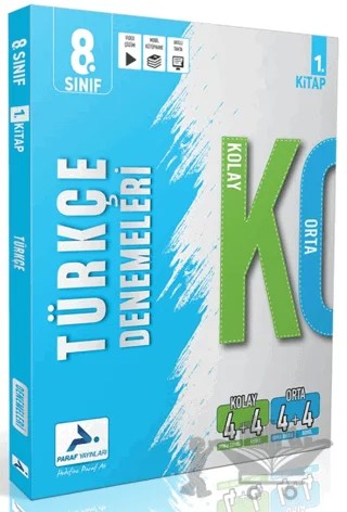 8. Sınıf Türkçe Kolay Orta Branş Deneme - 1. Kitap – Kolektif – Paraf Yayınları kitap kapağı