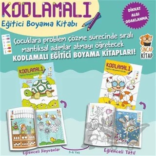 Kodlamalı Eğitici Boyama Kitabı 5-6 Yaş (2 Kitap Takım) – Kolektif – Sincap Kitap kitap kapağı