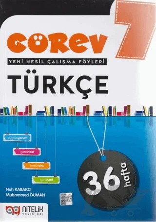 7. Sınıf Türkçe Görev Yeni Nesil Çalışma Föyleri – Muhammed Duman, Nuh Kabakcı – Nitelik Yayınları - Bayilik kitap kapağı