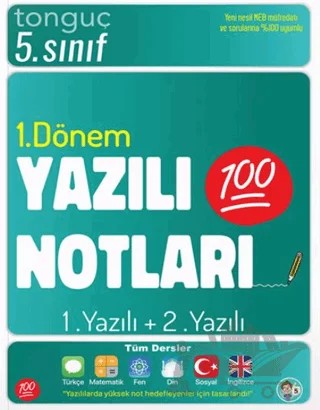 5. Sınıf Yazılı Notları 1. Dönem 1 ve 2. Yazılı – Kolektif – Tonguç Akademi kitap kapağı