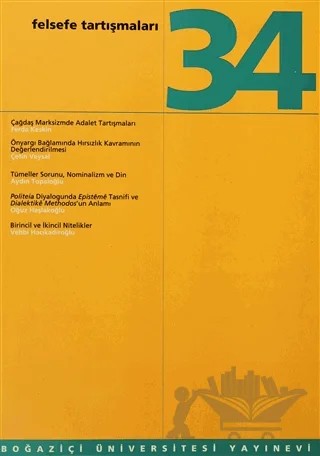 Felsefe Tartışmaları Sayı: 34 – Kolektif – Boğaziçi Üniversitesi Yayınevi kitap kapağı