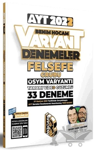 AYT Felsefe Tamamı Video Çözümlü 33 Deneme Sınavı – Kolektif – Benim Hocam Yayınları kitap kapağı