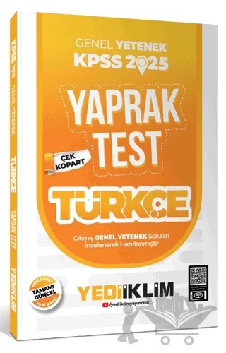 2025 KPSS Genel Yetenek Türkçe Çek Kopart Yaprak Test – Kolektif – Yediiklim Yayınları kitap kapağı