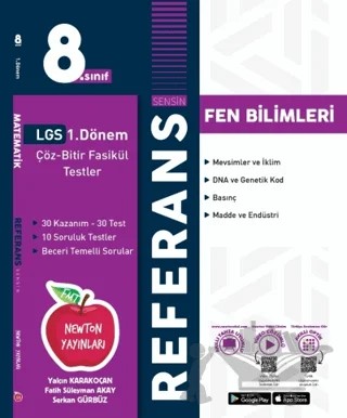 8. Sınıf 1. Dönem Tekrarı Referans Fen Bilimleri Fasikül Soru Bankası – Kolektif – Newton Yayınları kitap kapağı