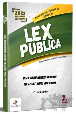 Lex Publica Ceza Muhakemesi Hukuku Adli Hakimlik Mevzuat Konu Anlatımı – Ozan Erdem – Dizgi Kitap kitap kapağı