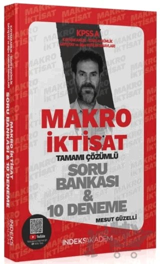 2025 KPSS A Grubu Makro İktisat Soru Bankası ve 10 Deneme Çözümlü – Mesut Güzelli – İndeks Akademi Yayıncılık kitap kapağı