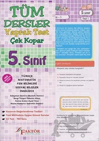 5. Sınıf Tüm Dersler Yaprak Test Çek Kopar – Kolektif – Faktör Yayınları kitap kapağı