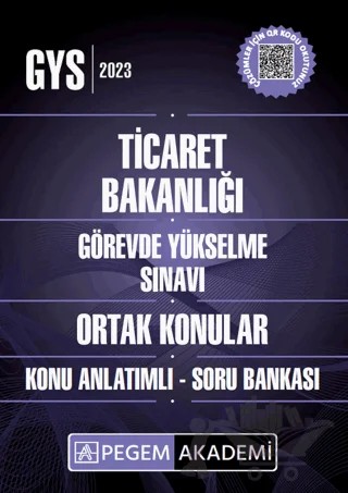 2023 Ticaret Bakanlığı Ortak Konular Görevde Yükselme Konu Anlatımlı Soru Bankası – Kolektif – Pegem Akademi Yayıncılık kitap kapağı