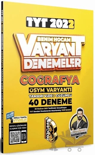 TYT Coğrafya Tamamı Video Çözümlü 40 Deneme Sınavı – Bayram Meral – Benim Hocam Yayınları kitap kapağı