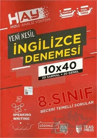 8. Sınıf İngilizce HAY Branş Deneme – Kolektif – Teas Press kitap kapağı