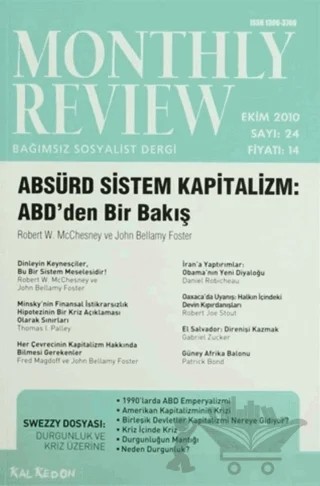 Monthly Review Bağımsız Sosyalist Dergi Sayı: 24 / Ekim 2010 – Monthly Review Dergisi kitap kapağı