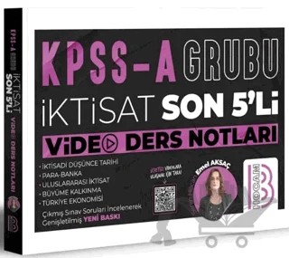 KPSS A Grubu İktisat Son 5'li Video Ders Notları – Emel Aksaç – Benim Hocam Yayınları kitap kapağı