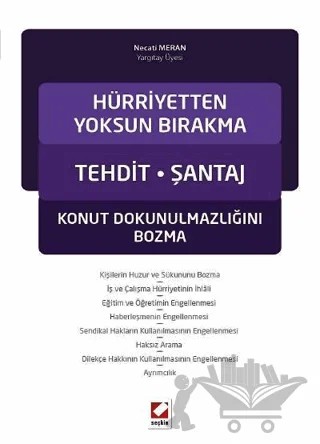 Hürriyetten Yoksun Bırakma Tehdit - Şantaj – Necati Meran – Seçkin Yayıncılık kitap kapağı