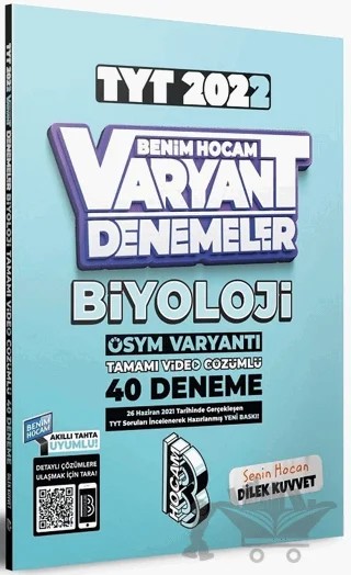 TYT Biyoloji Tamamı Video Çözümlü 40 Deneme Sınavı – Dilek Kuvvet – Benim Hocam Yayınları kitap kapağı