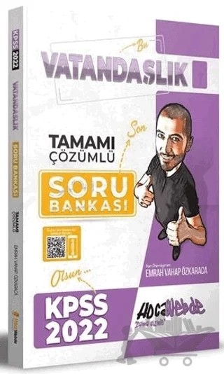 2022 KPSS Vatandaşlık Tamamı Çözümlü Soru Bankası – Emrah Özkaraca – HocaWebde Yayınları kitap kapağı