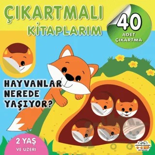 Çıkartmalı Kitaplarım - Hayvanlar Nerede Yaşıyor? – Kolektif – 0-6 Yaş Yayınları kitap kapağı