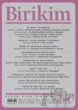 Birikim Aylık Sosyalist Kültür Dergisi Sayı: 240 – Birikim Yayınları kitap kapağı