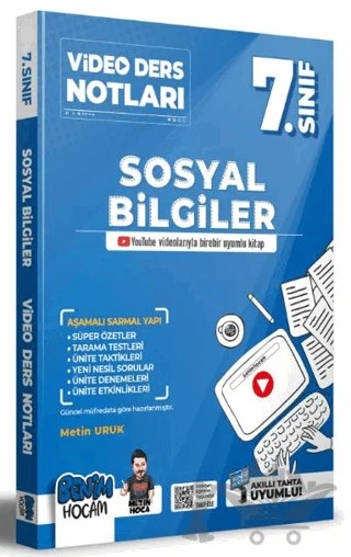 2022 7. Sınıf Sosyal Bilgiler Video Ders Notları – Metin Uruk – Benim Hocam Yayınları kitap kapağı