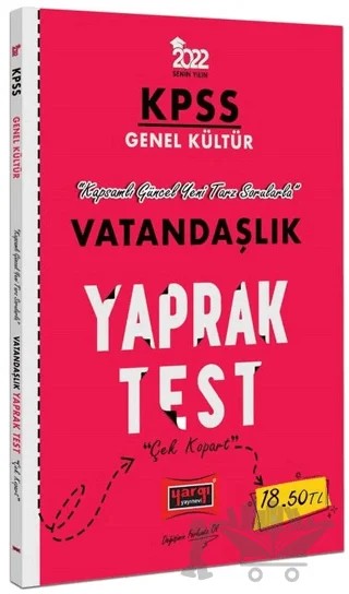 2022 KPSS Vatandaşlık Yaprak Test Çek Kopart – Kolektif – Yargı Yayınevi kitap kapağı