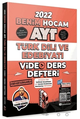 2022 AYT Türk Dili ve Edebiyatı Video Ders Defteri – Kadir Gümüş – Benim Hocam Yayınları kitap kapağı