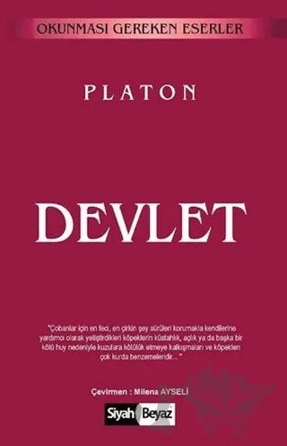 Devlet – Platon (Eflatun) – Siyah Beyaz Yayınları kitap kapağı