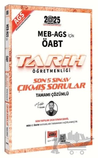2025 MEB AGS ÖABT Tarih Öğretmenliği Son 5 Sınav Çıkmış Sorular – Mustafa Özdemir – Yargı Yayınevi kitap kapağı