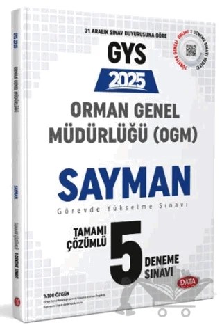 Orman Genel Müdürlüğü Sayman Görevde Yükselme Sınavı Tamamı Çözümlü 5 Deneme – Kolektif – Data Yayınları kitap kapağı