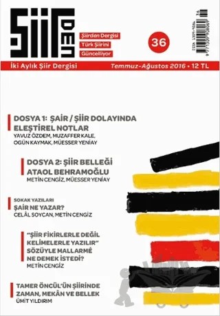 Şiirden İki Aylık Şiir Dergisi Sayı: 36 Temmuz - Ağustos 2016 – Şiirden Yayıncılık kitap kapağı