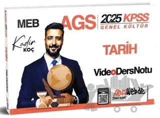 2025 MEB AGS KPSS Tarih Video Ders Notu – Kadir Koç – HocaWebde Yayınları kitap kapağı