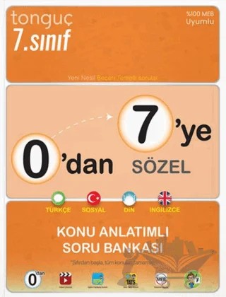 0'dan 7'ye Sözel Konu Anlatımlı Soru Bankası – Kolektif – Tonguç Akademi kitap kapağı