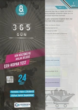 8.Sınıf 365 Gün Din Kültürü ve Ahlak Bilgisi Yaprak Test – Kolektif – Gezegen Yayıncılık kitap kapağı