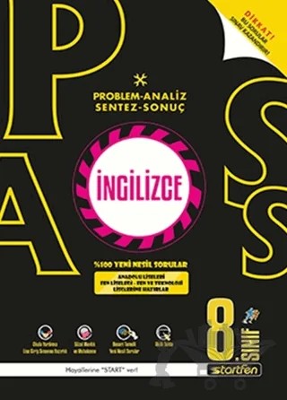 8. Sınıf İngilizce PASS Soru Bankası – Kolektif – Startfen Yayınları kitap kapağı