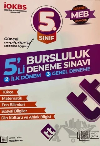 5. Sınıf İOKBS 5'li Bursluluk Deneme Sınavı – Kolektif – Talentteam Yayıncılık kitap kapağı